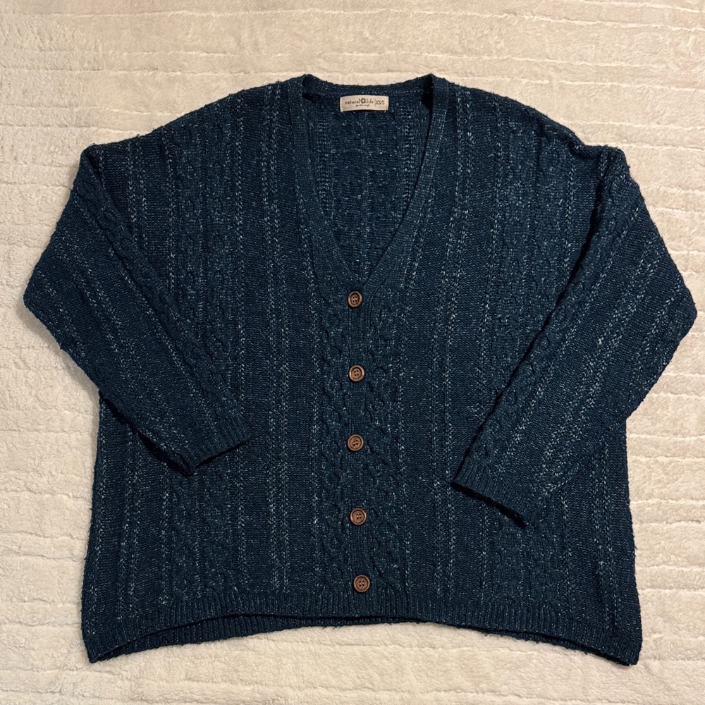 Natural Life Textured Blue Sweater